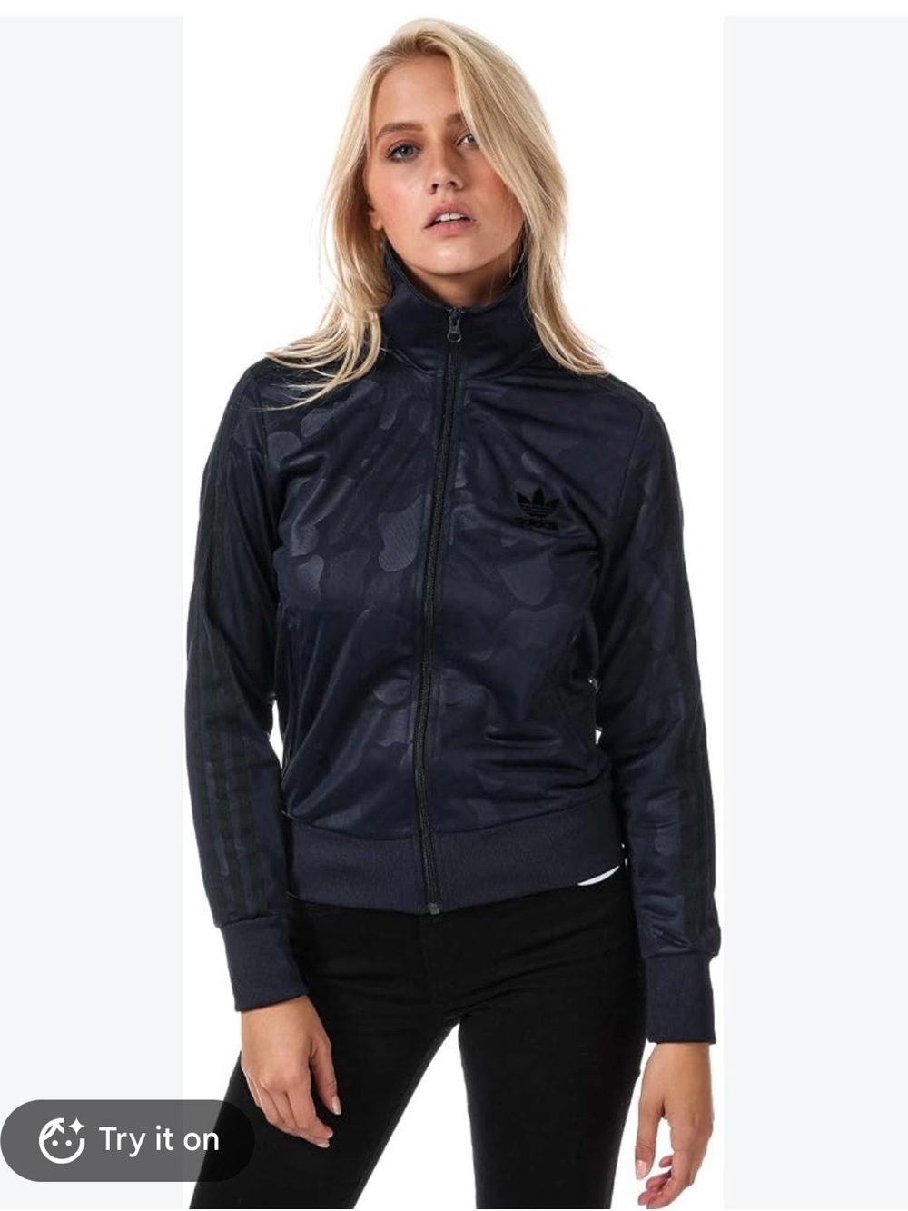 Adidas Women's Firebird Navy Camouflage Track Jacket